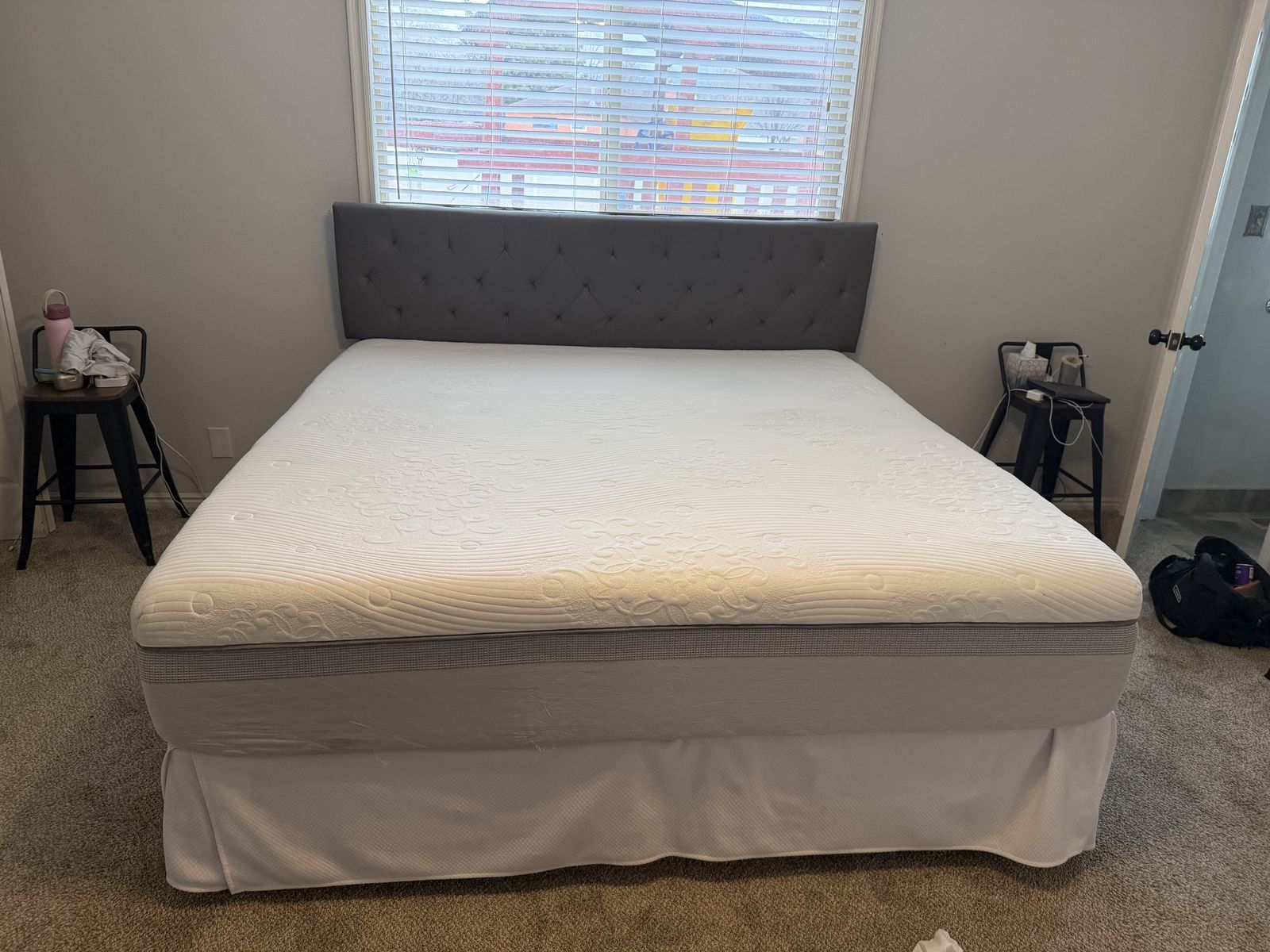 King Size Matress With Bed Frame & Headboard
