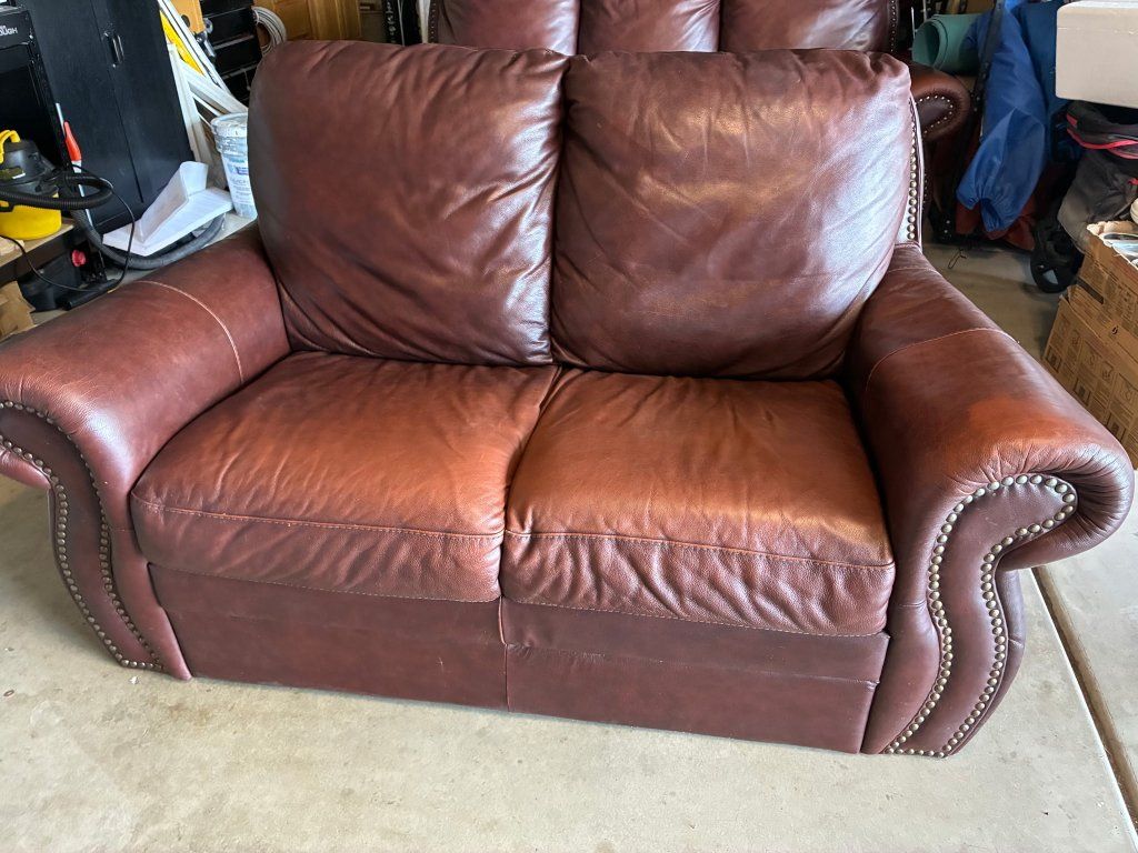 Two-Piece Leather Couch Set