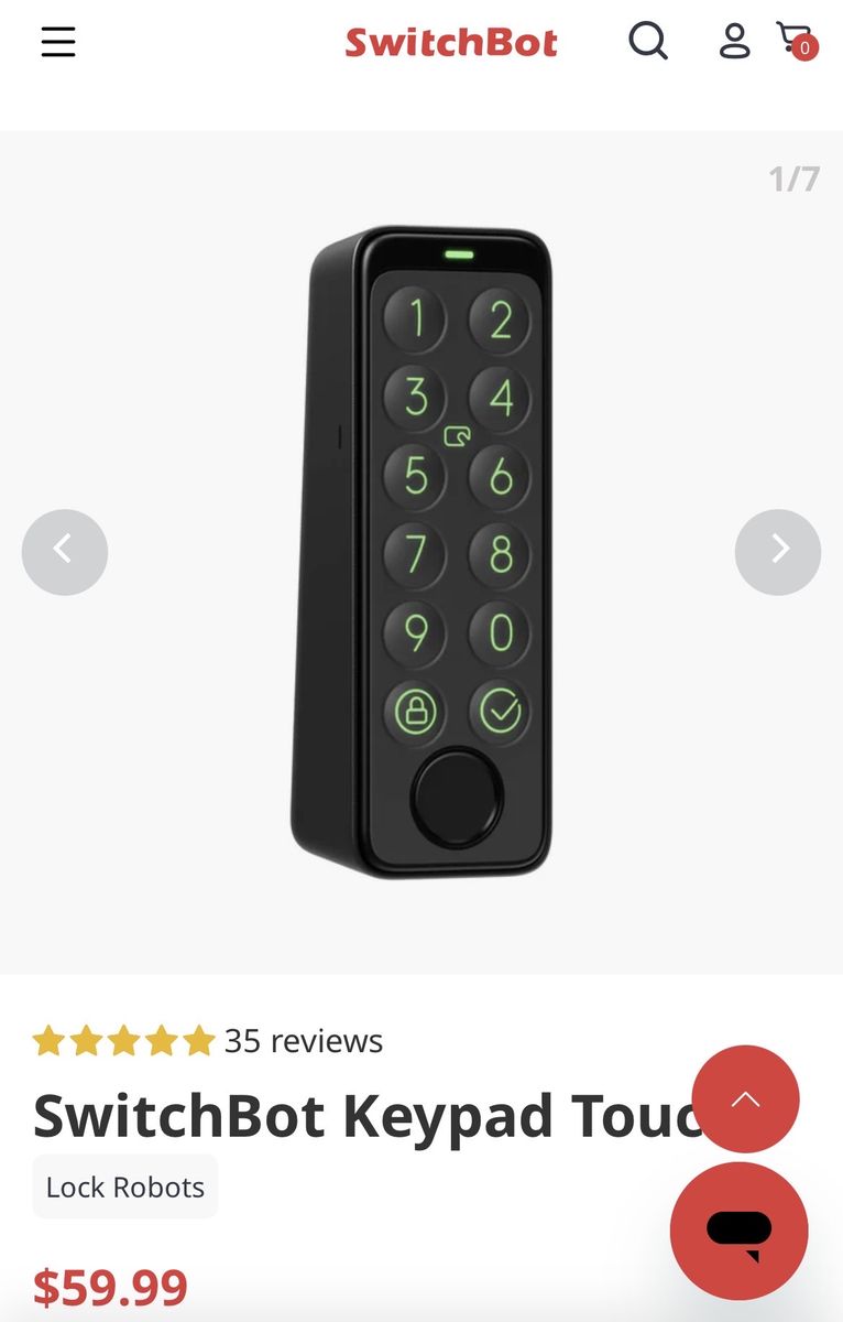Switchbot fingerprint keypad