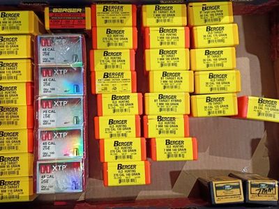 Berger VLD Hunting/Target & Hornady XTP Bullets - .45, .270, .30 Caliber - Bulk Lot