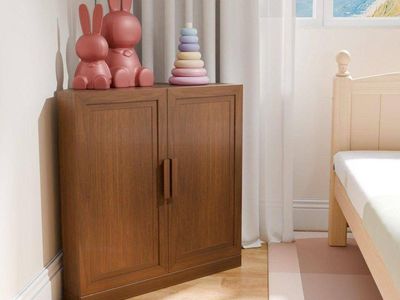 Wooden Corner Storage Cabinet 3-Tier Shelf Organizer 31" Tall for Living Room/Bedroom