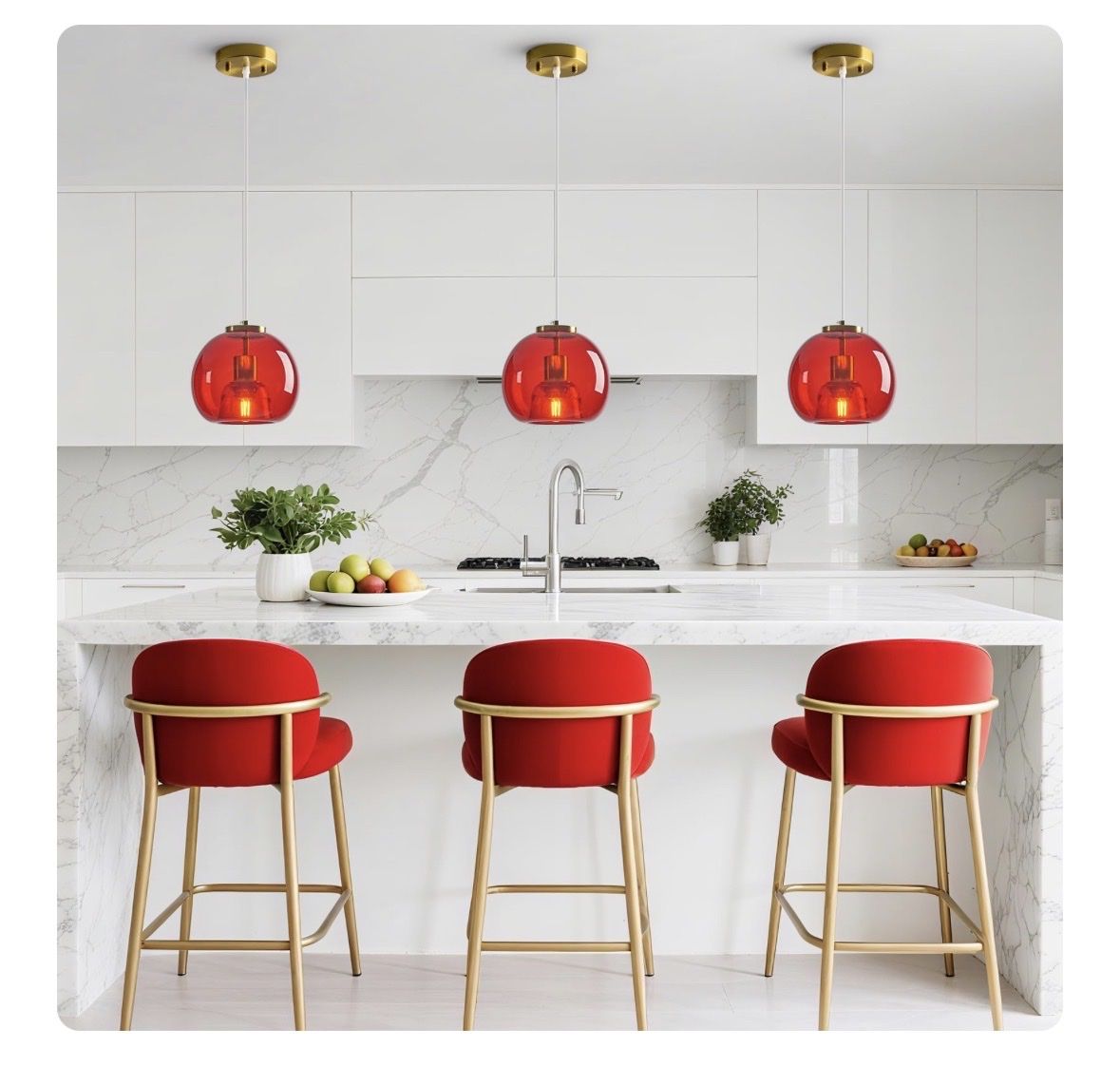 Gorgeous Red Glass Pendant Lights (3)