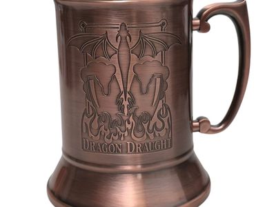 Dragon Draught Mug Metal Fantasy Tankard Copper Tone Dragon Handle Goblet