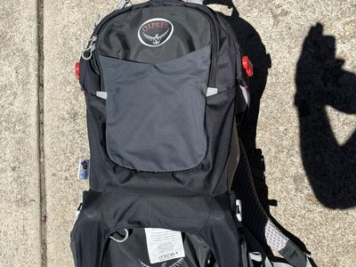 Osprey Poco AG Plus Child Carrier Backpack - Black, Hiking, Travel, Outdoor Adventure