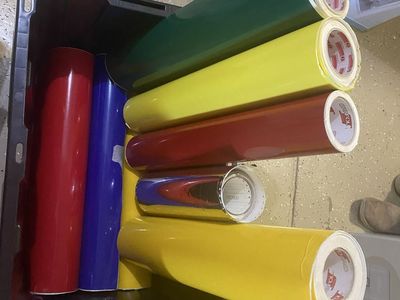 Sticky Vinyl Rolls - Assorted Colors - Red, Blue, Yellow, Green, Chrome