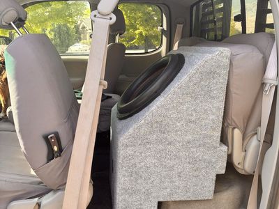 Custom 15in Subwoofer Enclosure for 1st Gen Toyota Tundra Extended Cab - Gray Carpeted Box