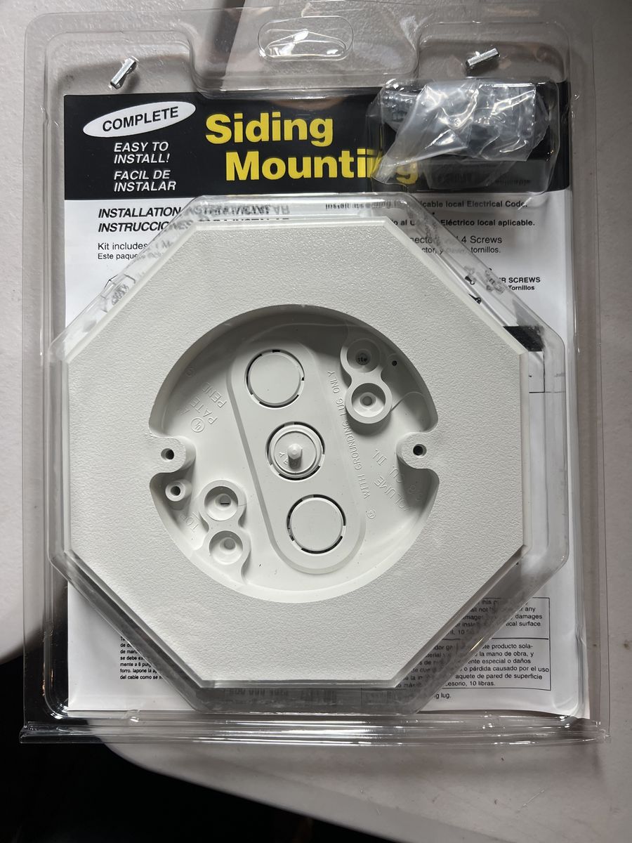 Arlington 8161 Siding Mounting Kit for Flat Surface, Built-in Electrical Box, White, Outdoor Life