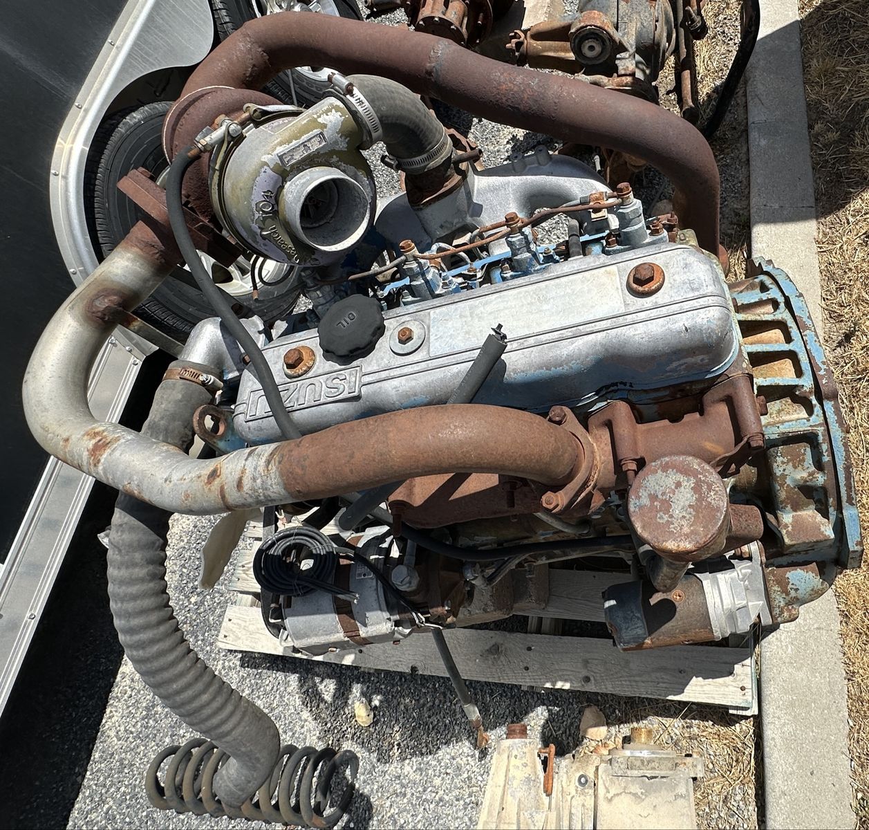4BD1 Isuzu Turbo Diesel Engine with Turbocharger and Accessories