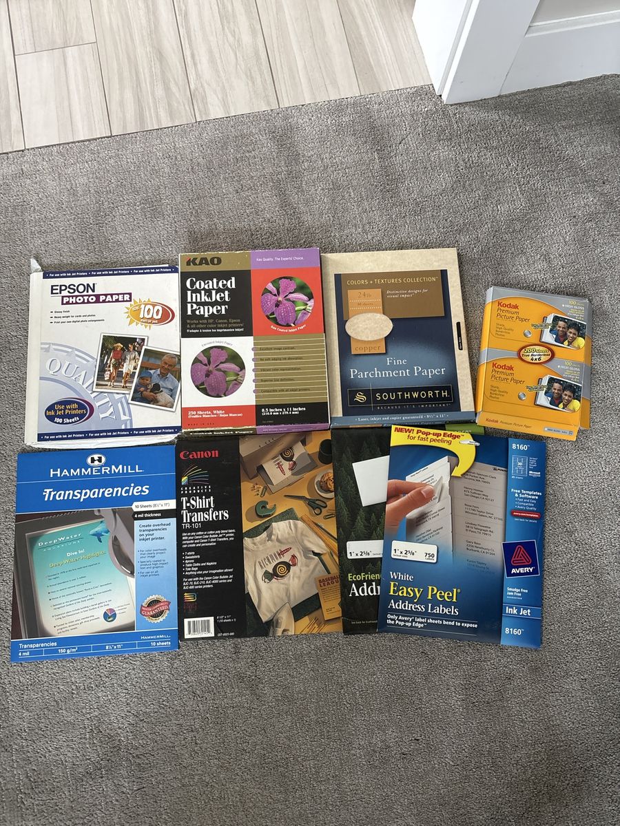 Assorted Inkjet & Photo Paper, T-Shirt Transfers & Avery Labels (Epson, Kodak, Canon, Hammermill)
