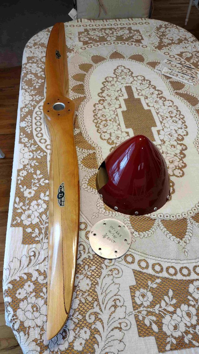 68" Sensenich Wooden Propeller, Spinner, and Mounting Plate Decorator Item