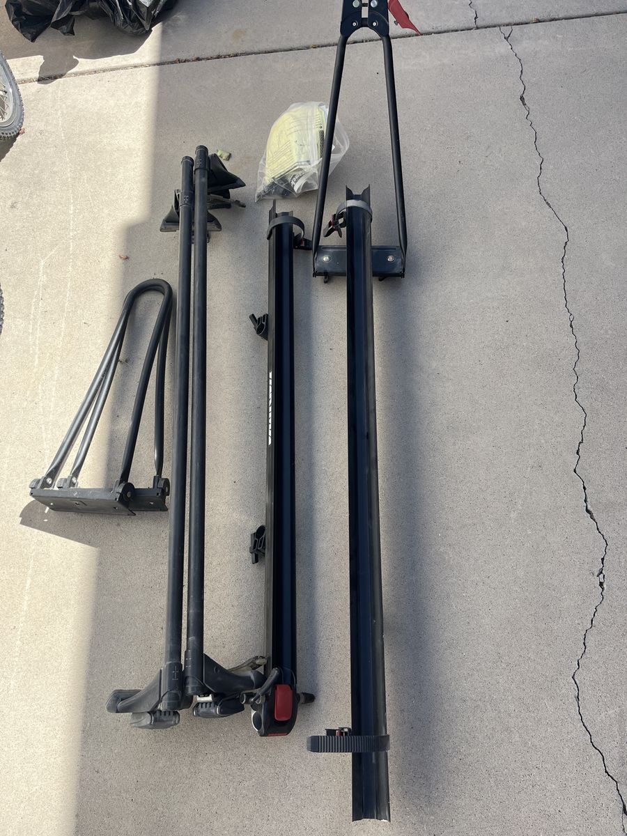 Yakima car rack with bike and kayak