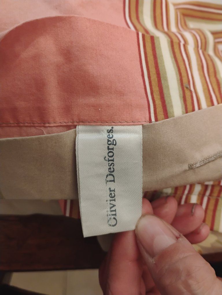 Cotton Floral & Striped Reversible Duvet Cover & Shams Made in France