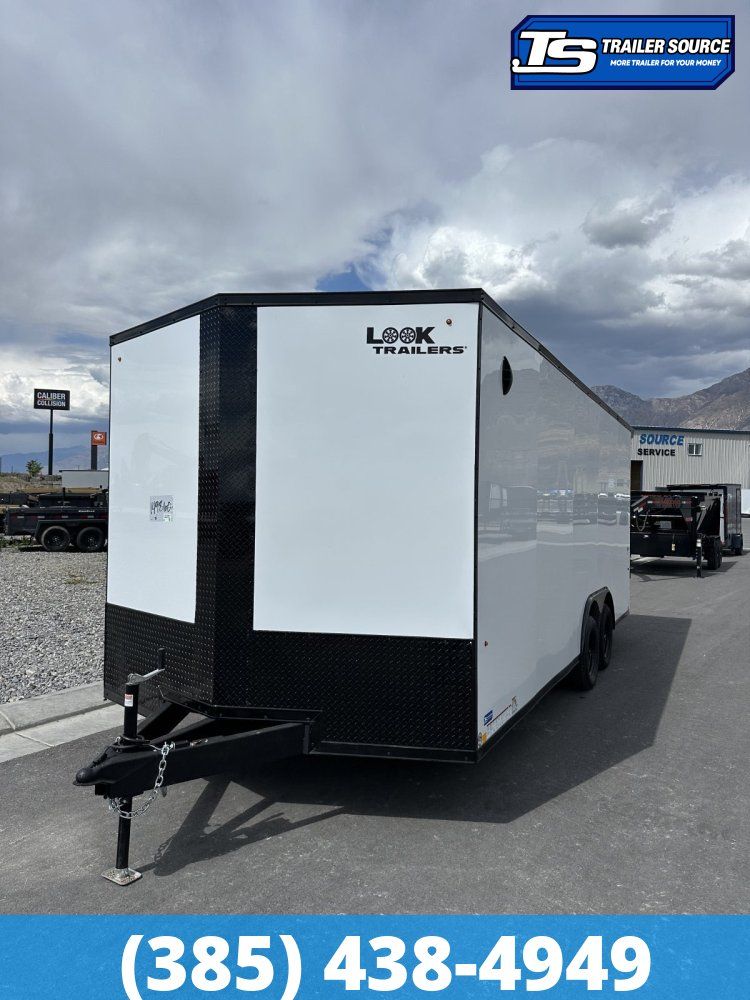 8.5x20 Look ST DLX Enclosed Cargo Trailer - 7'0" Interior - 7K GVWR - .080 PolyCor, Black Out Package, Rear Spoiler w/ Load