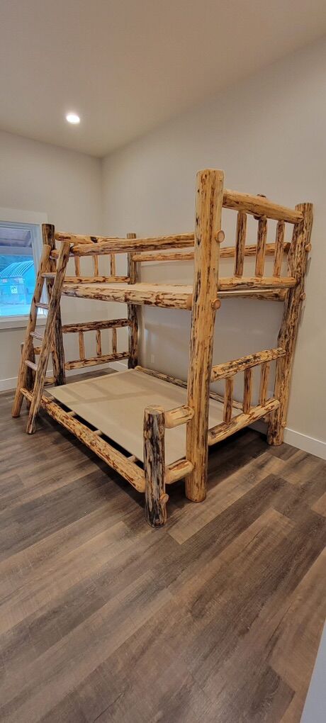 Log Bunk Bed