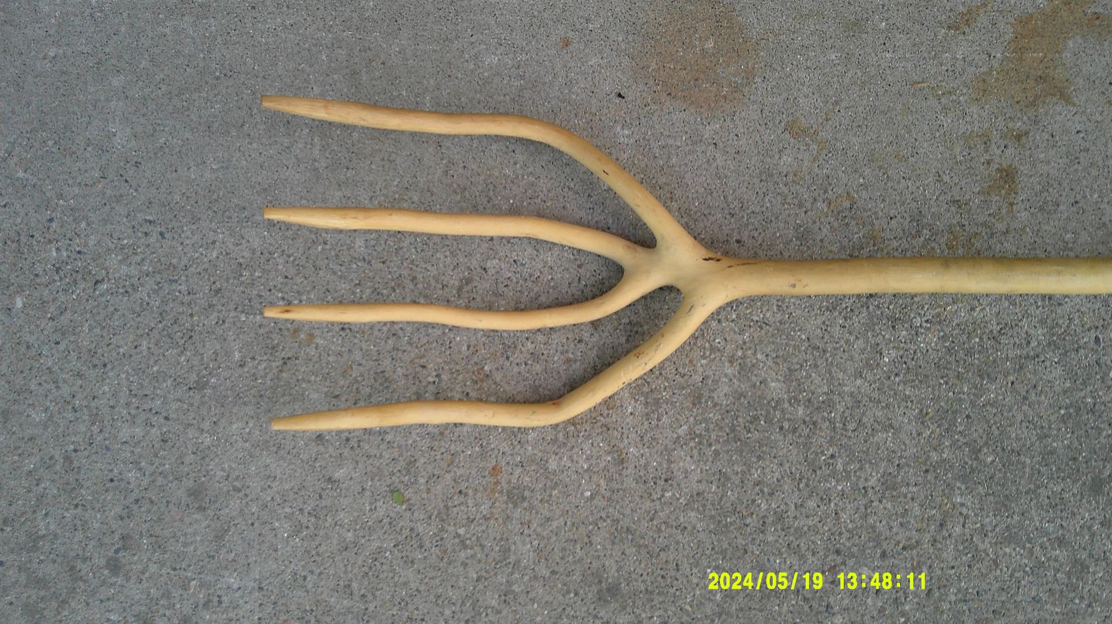 Wood Hand Carved Pitchfork $45