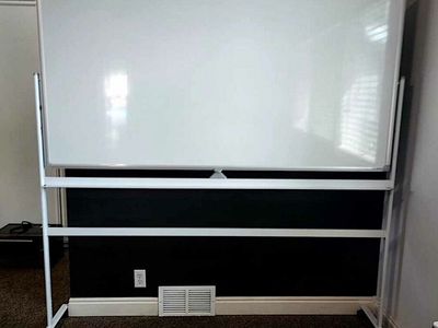 Large 70” x 36” Rolling Magnetic Double-Sided Dry Erase Whiteboard