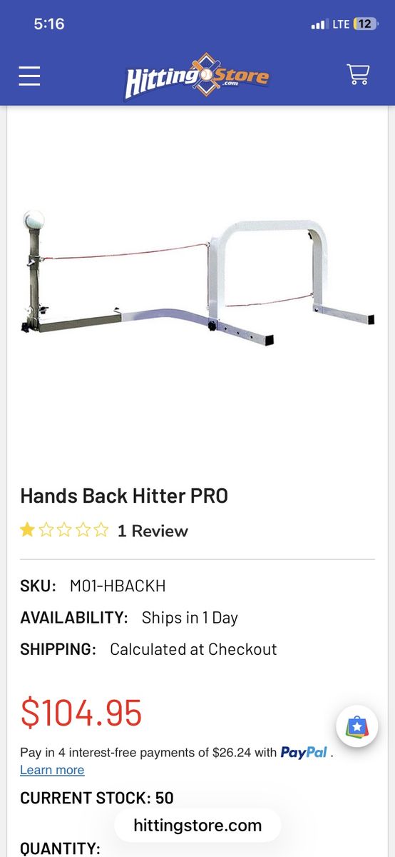 Hands back swing trainer