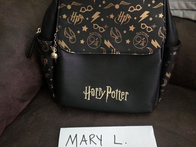 Harry Potter Black & Gold Mini Backpack - Platform 9 3/4, HP, Snitch Design