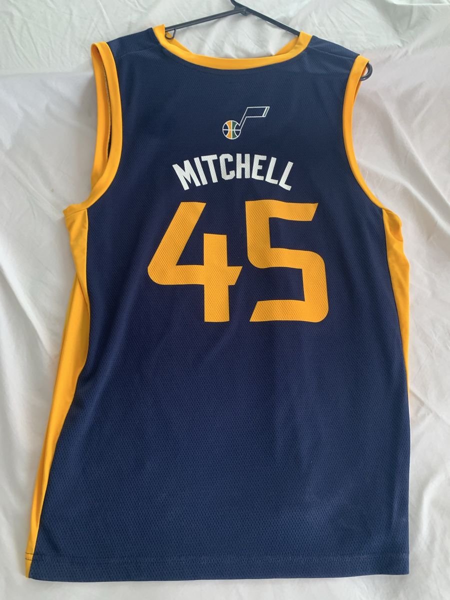 NBA Utah Jazz Donovan Mitchell #45 Jersey Men's Size XL Blue Gold T3 Cool