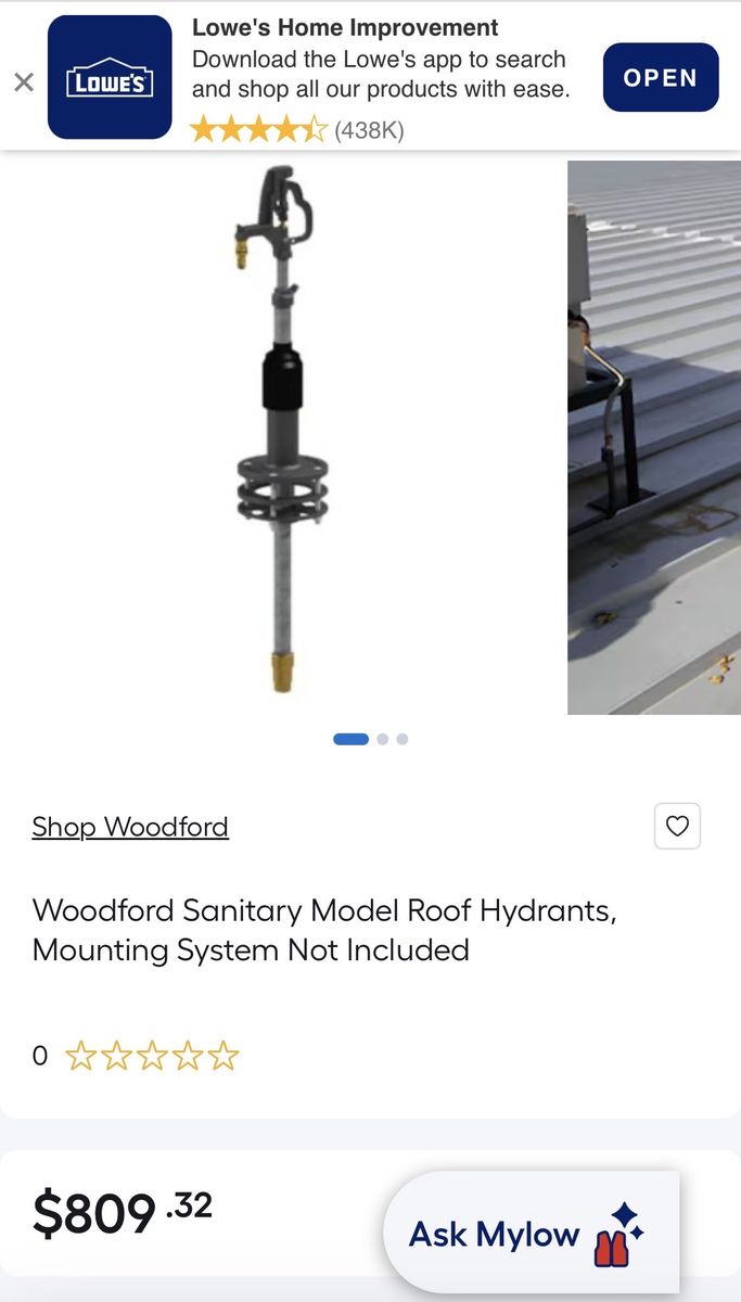 Woodford Sanitary Model Roof Hydrant - Mounting System Not Included
