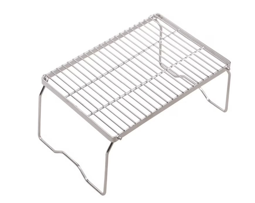 NEW! Camping Grill, Portable, Heavy Duty Stainless Steel, Rectangle w/Carrying Case