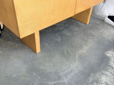 Oak Totem Credenza / Media Console with Drop-Down Doors
