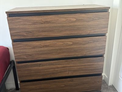 4 Drawer Dark Walnut dresser