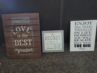 Set of 3 Inspirational Decorative Quote Signs Home Wall Decor