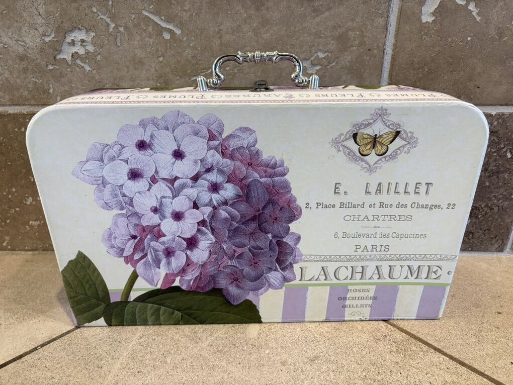 Vintage Tri-Coastal Decorative Hydrangea Suitcase