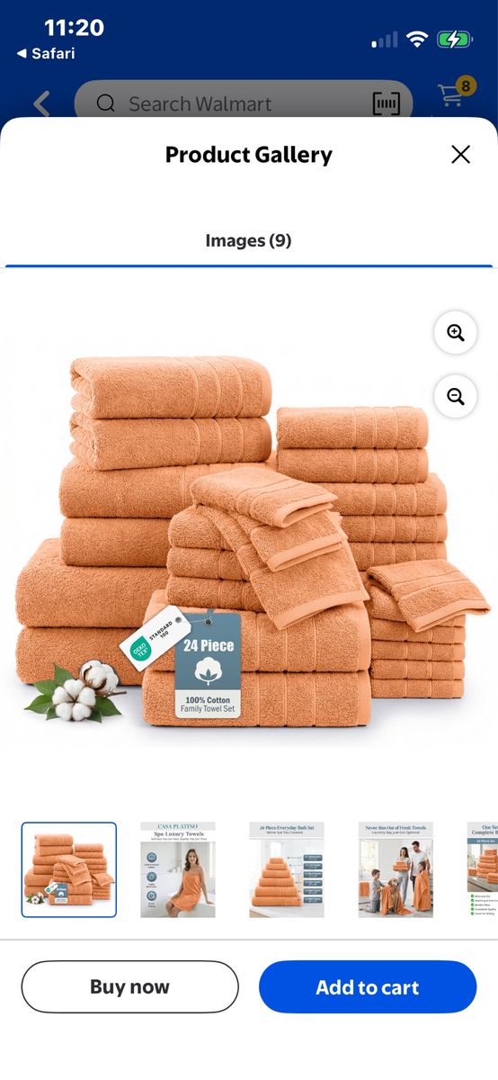 Casa Platino 100% Ring-Spun Cotton Towels Bathroom Sets Of 24 – 2 Bath Sheets, 2 Gym, 2 Bath, 4 Fingertip, 6 Hand, 8 Washcloths,