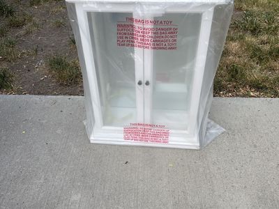 New White Display Cabinet with Glass Doors - Perfect for Collectibles or Decor