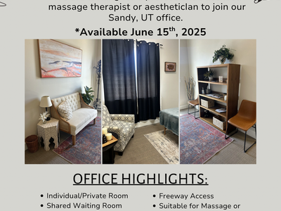 Massage Therapist/Aesthetician Office for Rent