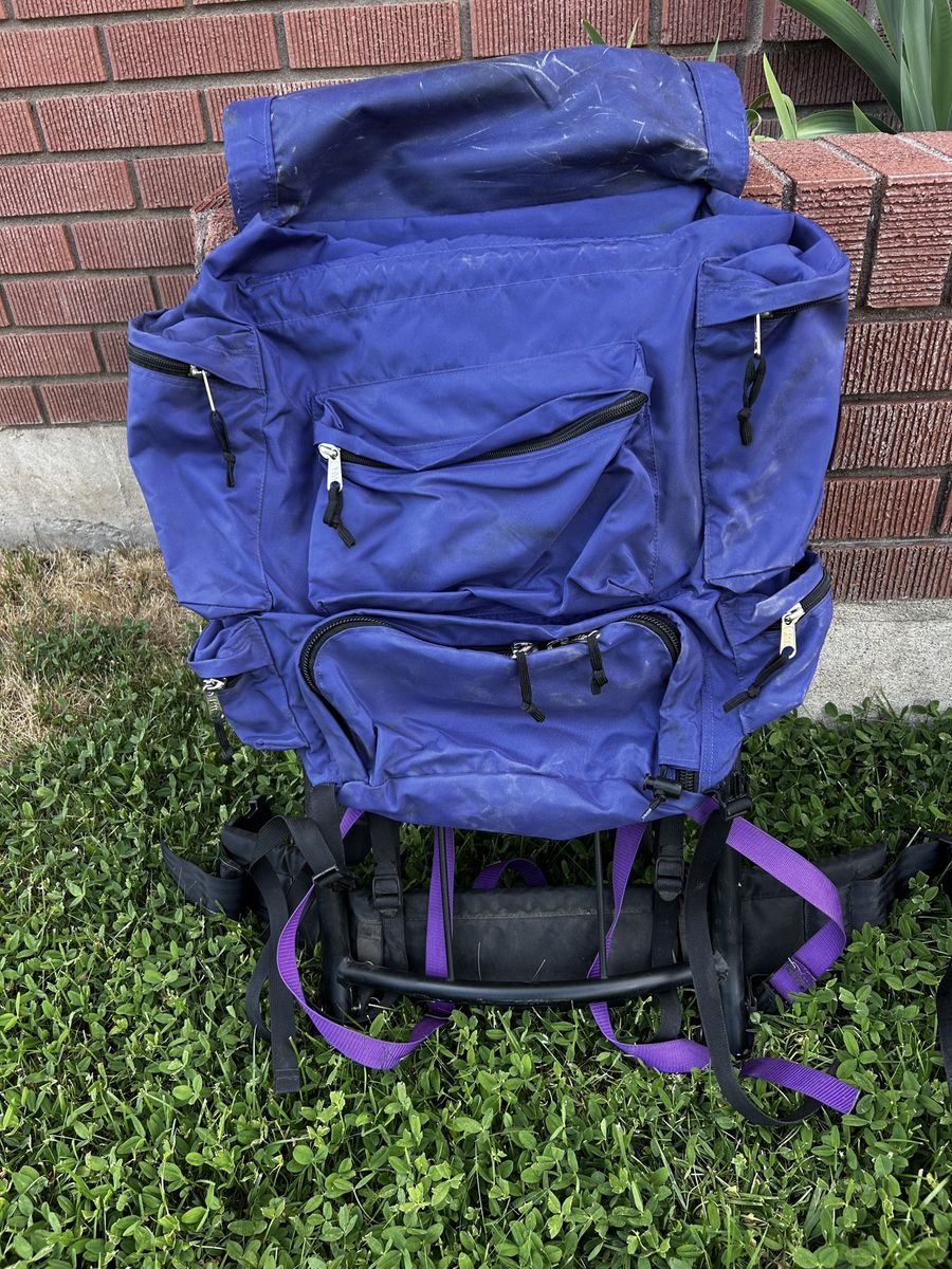 Tracker by Camp Trails External Frame Backpack Royal Blue Hiking Camping Bag
