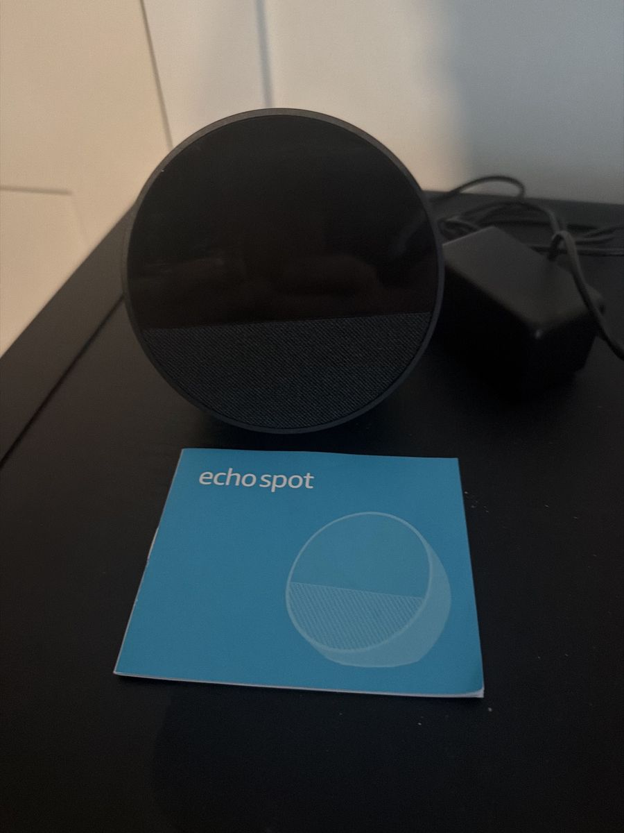Amazon Echo Spot Smart Display with Alexa - Black, Includes Smart Plug