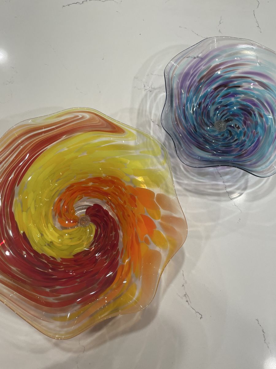 Set Of 2 Handblown Glass Bowls