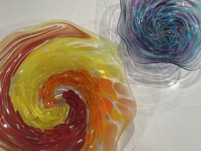 Set Of 2 Handblown Glass Bowls