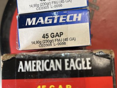 Magtech & American Eagle .45 GAP 230gr FMJ Ammunition - Mixed Lot