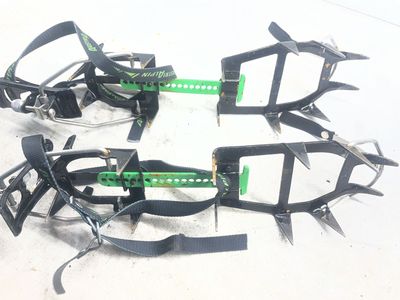 Like NEW Austri Alpin 12-point ice crampons, glacier & snow field traversing or minor vertical ice climbing, adjustable, Large
