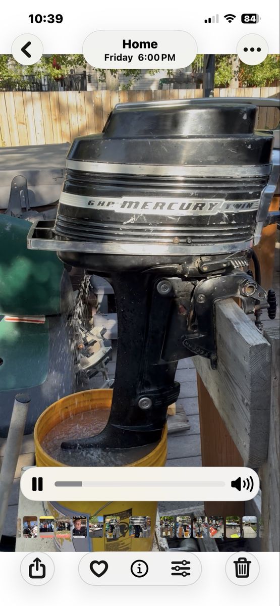 Mercury 6.0 hp outboard motor.