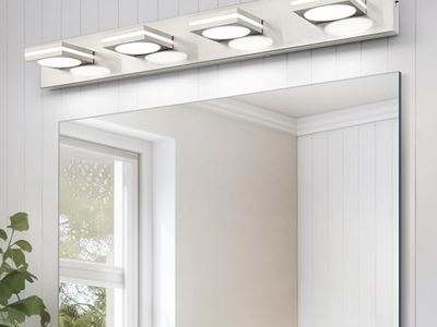 Bathroom Light Fixture, Brushed Nickel Vanity Light Modern LED Acrylic Lighting Fixture