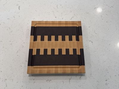 HANDCRAFTED END GRAIN CUTTING BOARD — WALNUT & MAPLE