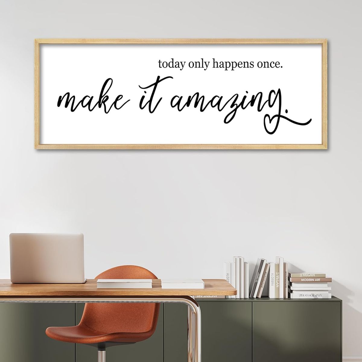 NEW 32x12 Inspirational Quotes Wall Decor Today Only Happens Once Make It Amazing Sign Art