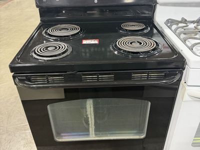 GE Electric Range, Black 30-inch Freestanding Coil Top Oven