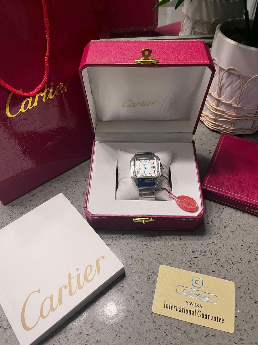 Cartier Santos de Cartier Stainless Steel Luxury Watch with Original Box & Papers