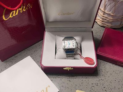 Cartier Santos de Cartier Stainless Steel Luxury Watch with Original Box & Papers