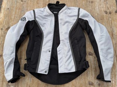 FirstGear Womens Mesh Armored Motorcycle Jacket White/Silver Black Size XS