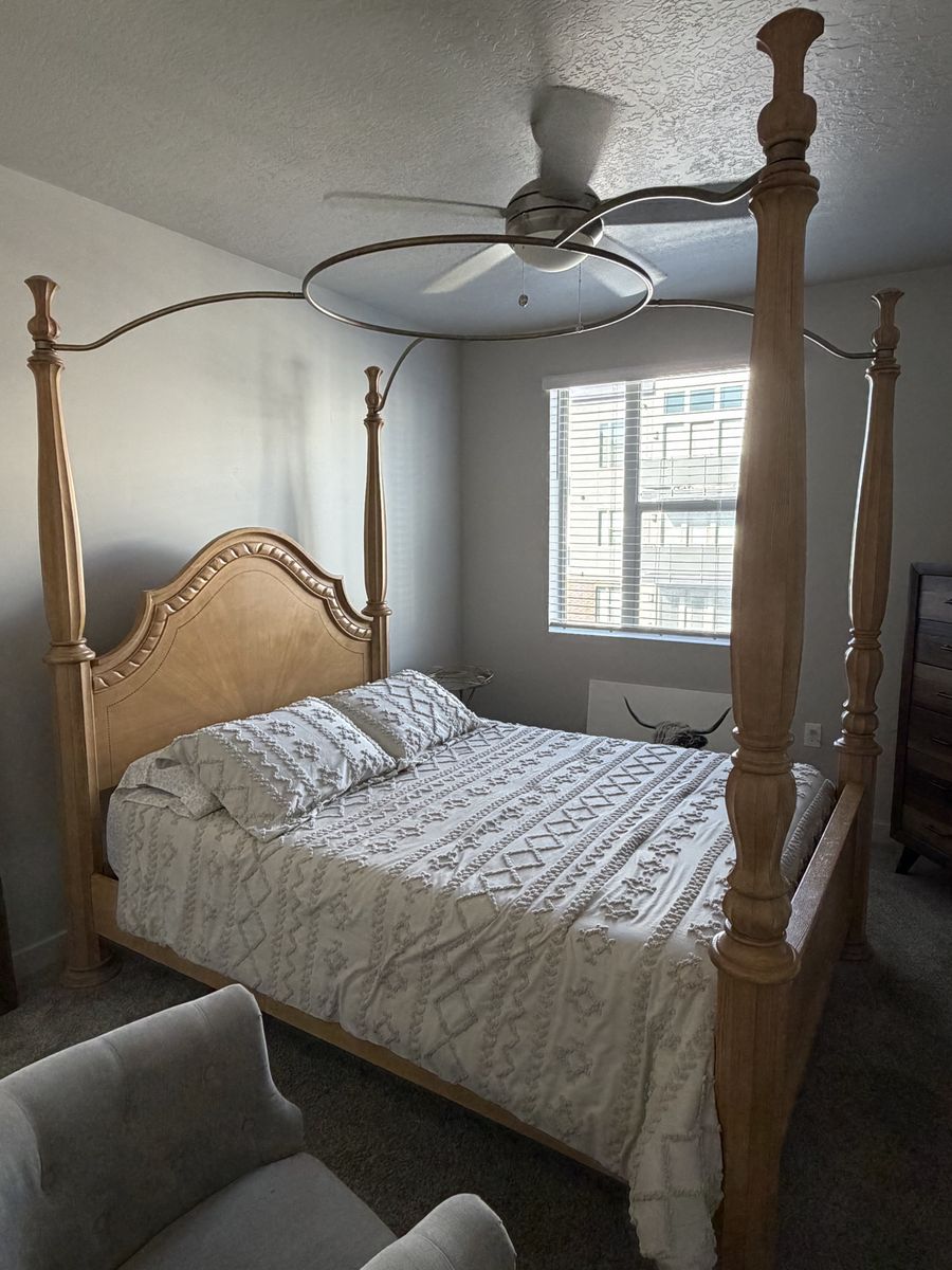 Solid Wood Canopy Bed Frame - Queen - $400 OBO