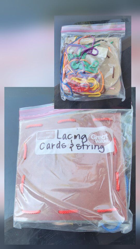 Lacing cards/strings, linking shapes