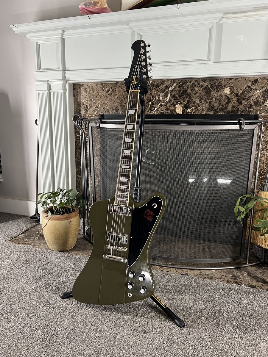 Epiphone Firebird Electric Guitar - Olive Drab Green Finish with Humbuckers
