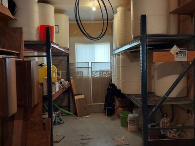 Water barrels and heavy duty shelves